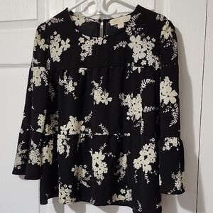 Floral Black and White Women's Michael Kors Top